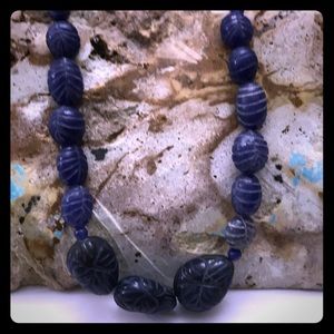 Authentic natural blue sapphire gemstone necklace
